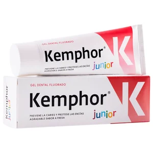 KEMPHOR Junior Pasta de dientes infantil con flúor y sabor a fresa 75 ml.