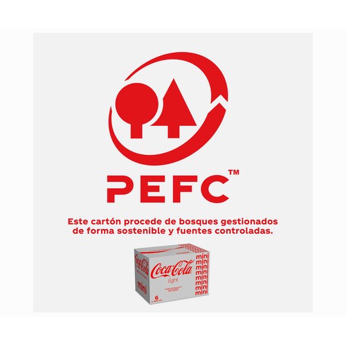 COCA COLA LIGHT Refresco de cola light lata pack 6 uds. 20 cl.