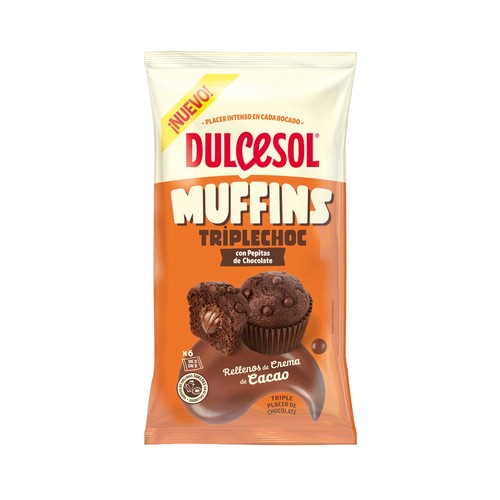 DULCESOL Muffins triple chocolate 6 uds. 240 g.