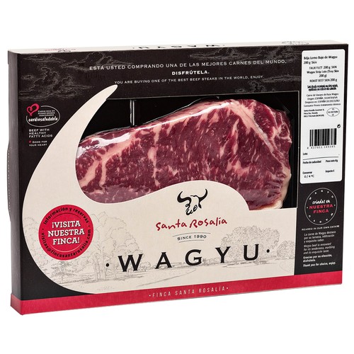 Lomo bajo de vacuno raza Wagyu SANTA ROSALIA 200 g.