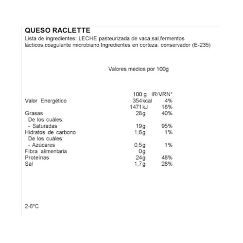 MON A MUU Lonchas Raclette 400