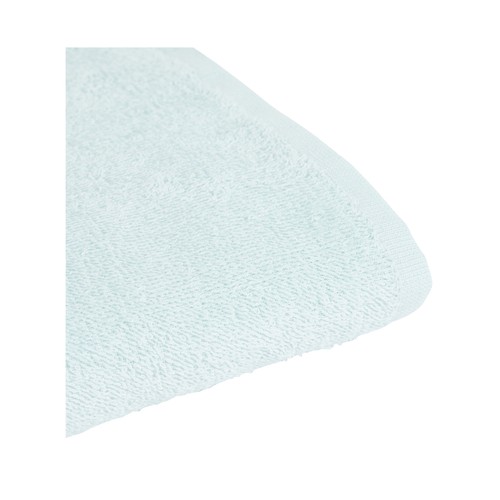 Toalla lisa de lavabo azul 100% algodón, 300g/m² de densidad, 50x90 cm. ESSENTIAL.