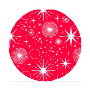 Imagen de 10 platos cartón ACTUEL de 23cm, estrellas, rojo.