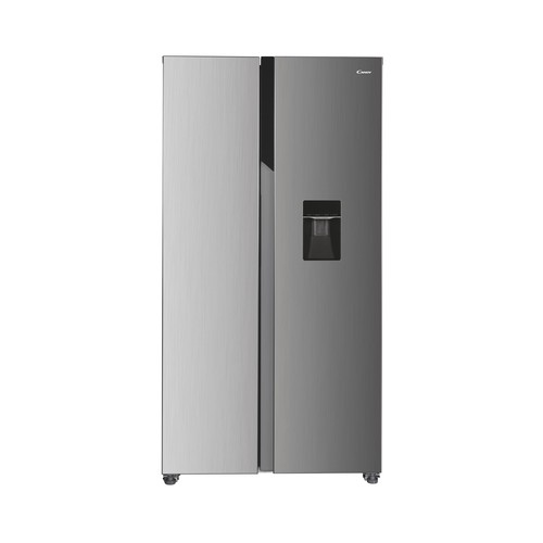 Frigorífico americano 177cm CANDY CHSBSO-6174XWD Inox NO FROST, clasificación energética: E, H: 177cm, A: 90cm, F: 60cm, dispensador agua, capacidad total: 518L.