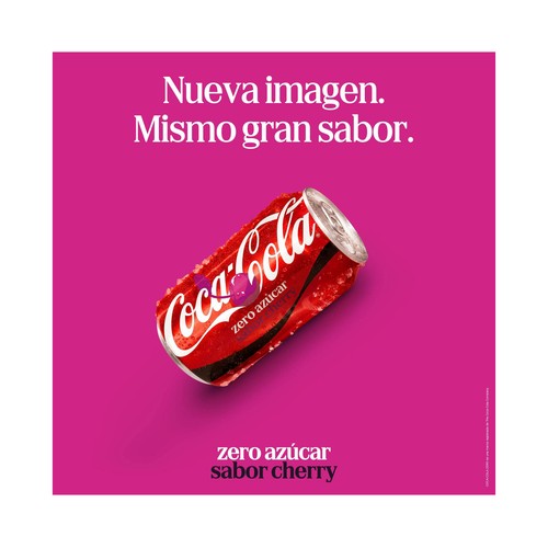 COCA COLA Zero azúcar Refresco de cola sabor cherry lata 33 cl.