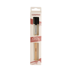 COSMIA Peine y brocha para cejas con mango de madera COSMIA.