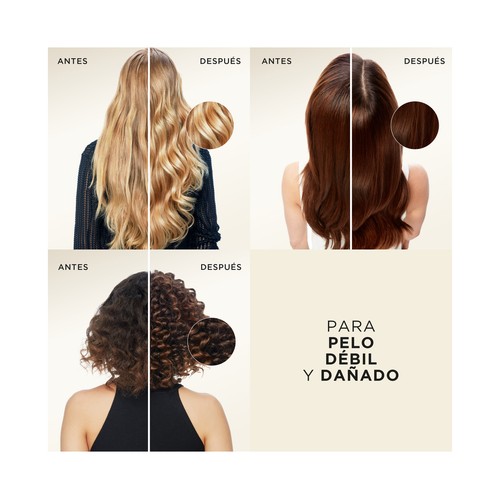 PANTENE Pro-v repara y protege Champú + acondicionador + tratamiento para cabellos secos, débiles y dañados 500 ml.