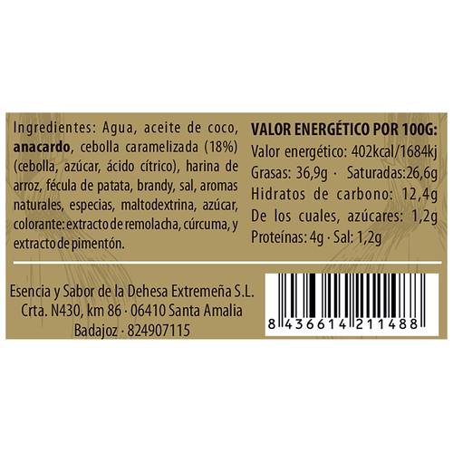 ESENCIA Y SABOR DE LA DEHESA Fuagrá vegetal con cebolla caramelizada 150 g.