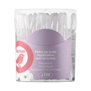 PRODUCTO ALCAMPO Bastoncillos de algodón con palo de papel, para aplicar maquillaje de forma precisa PRODUCTO ALCAMPO 100 uds.