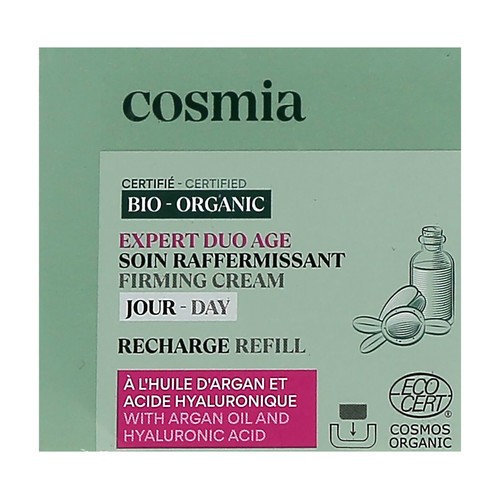 COSMIA Bio expert duo age Recarga crema facial de día reafirmante, con aceite de argán y ácido Hialurónico 50 ml.