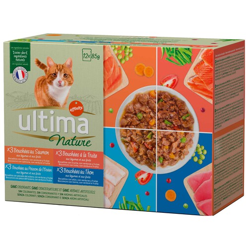 ULTIMA Alimento para gatos húmedo pescado ULTIMA NATURE 12 uds. x 85 g.
