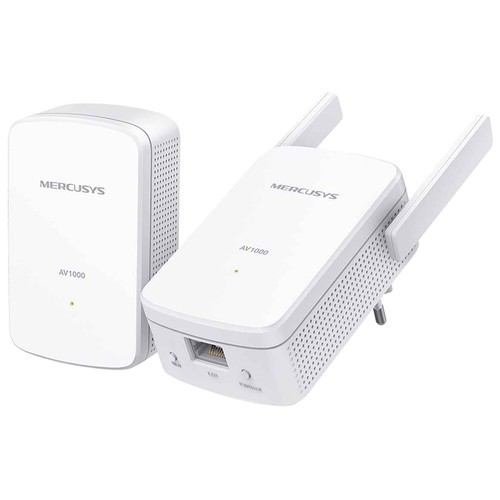 Kit Extensor Powerline WiFi MERCUSYS MP510 KIT, AV1000, Wifi N300, puerto gigabit.
