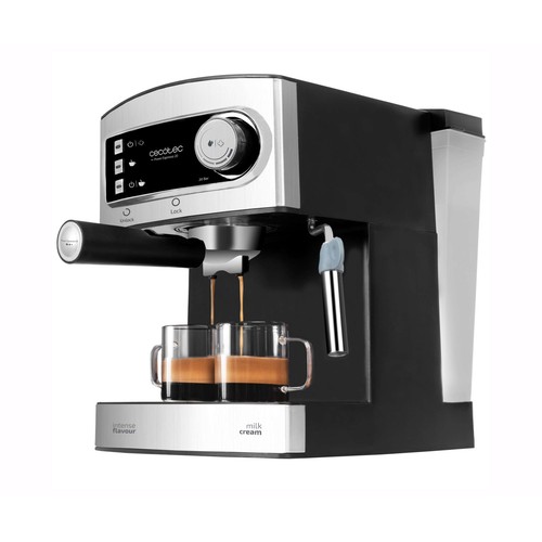Cafetera expreso CECOTEC Power Espresso, 2 tazas, 850W, thermoblock, 1,5L depósito de agua