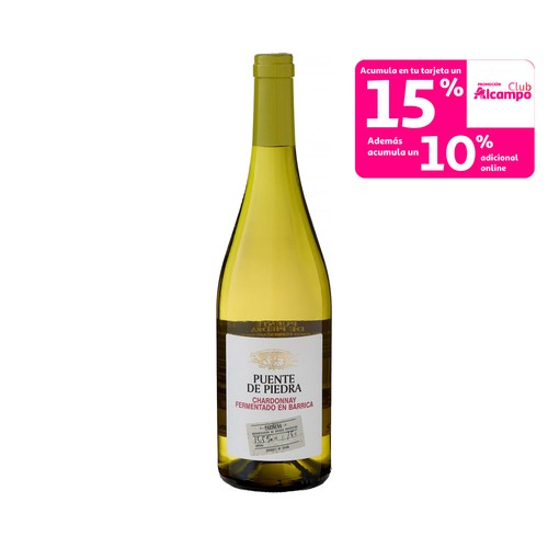 PUENTE DE PIEDRA Vino blanco fermentado en barrica con D.O.P. Cariñena botella 75 cl