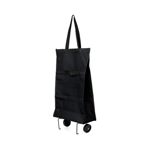 Bolsa de compra plegable con ruedas, color negro, 23 litros, ACTUEL.