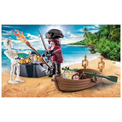 PLAYMOBIL starter pack pirata con bote de remos