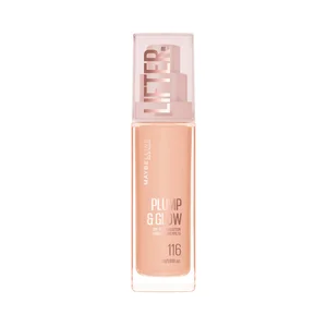 MAYBELLINE Lifter plump & glow tono 116 Base de maquillaje fundente con FPS 15.