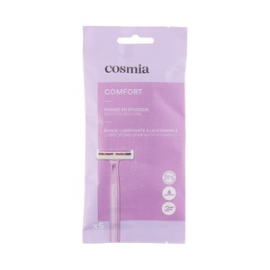 Imagen de COSMIA Comfort Cuchillas desechables con cabezal de 2 hojas, para todo tipo de pieles 5 uds.