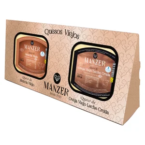 MANZER Estuche de queso mezcla curado ( Mezcla viejo + Oveja viejo leche cruda) 2 x 200 g.