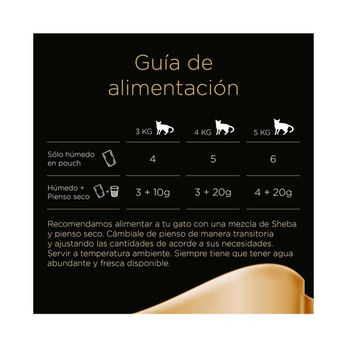 SHEBA Comida para gatos a base de atún, salmón y bacalao SHEBA 6 uds. 50 g.