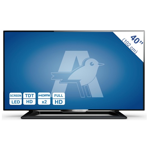 Televisión 40" LED PHILIPS 40PFH4009/88 FULL HD, TDT HD, 100HZ, USB, HDMI. Televisor de gran formato.
