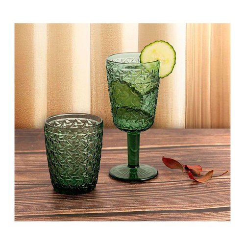 Vaso de vidrio 30cl color verde, Ágata BIDASOA