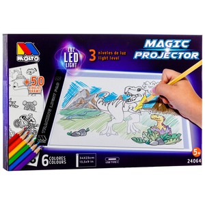 Imagen de MOLTO Proyector para Dibujar con luz Led, plantilla de dibujos y colores +5 Años