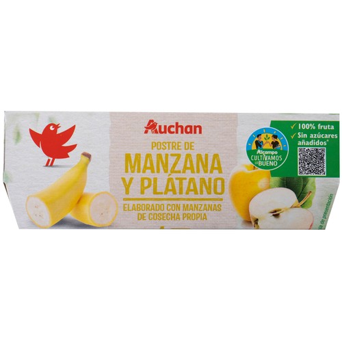 ALCAMPO CULTIVAMOS LO BUENO Compota de manzana y plátano pack 4 uds. x 100 g.