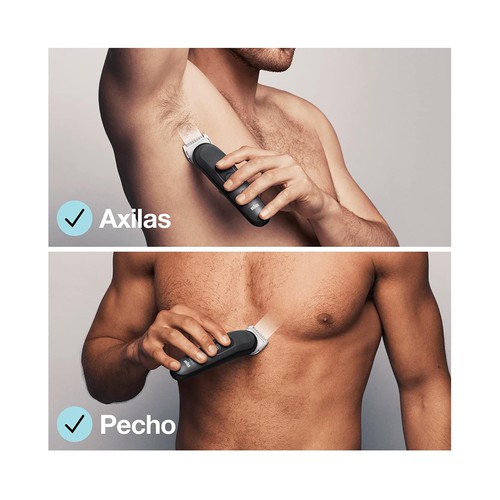 Afeitadora corporal BRAUN BG3350, tecnología SkinShield, uso en seco y en mojado, autonomía 100min.