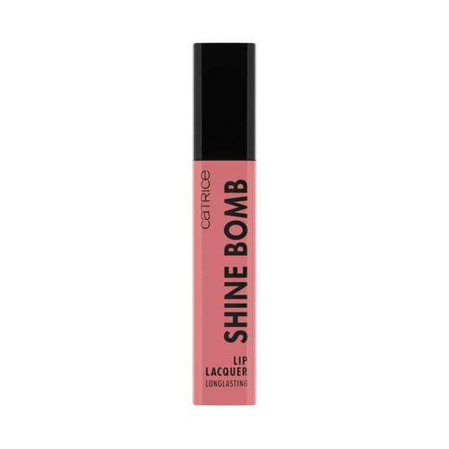 CATRICE Shine bomb tono 020 Good taste Barra de labios líquida brillante de larga duración y acabado nude.