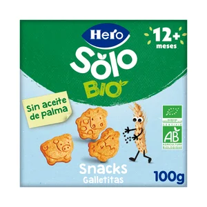 HERO Solo Bio Galletitas con forma de animales, elaboradas con cereales 100% ecológicos, a partir de 12 meses 100 g.