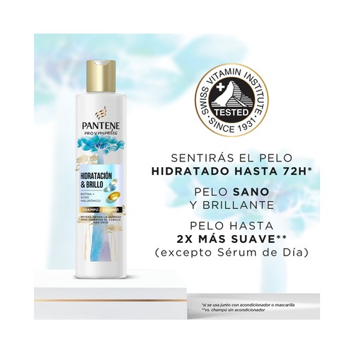 PANTENE Pro-v miracles Champú hidratación y brillo para cabellos secos y dañados 250 ml.
