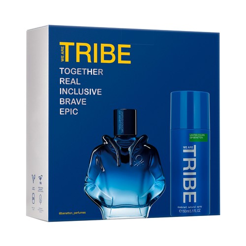 UNITED COLOR OF BENETTON We are tribe Estuche para hombre con colonia y desodorante.