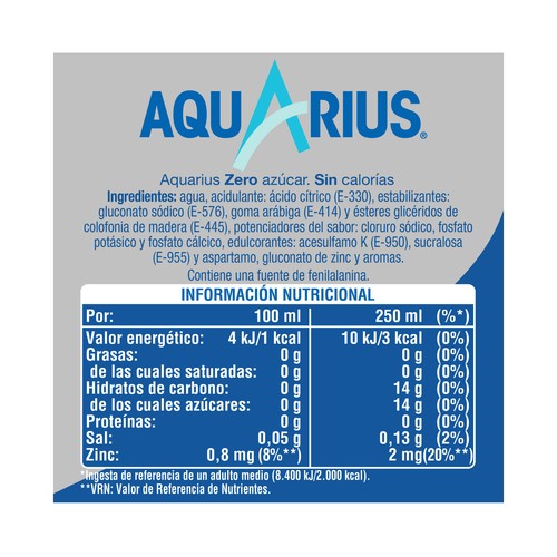 AQUARIUS Bebida isotónica de limón pack 2 x 1,5 l.