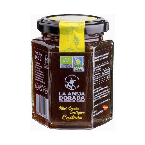 LA ABEJA DORADA Miel cruda ecológica de castaño tarro 250 g.
