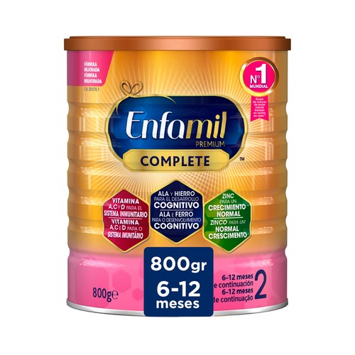 ENFAMIL Leche (2) de continuación, de 6 a 12 meses ENFAMIL Premium Complete 800 g.