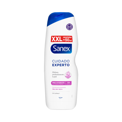 SANEX Gel hidratante para ducha o baño, para pieles muy secas SANEX Cuidado experto Pro Hydrate 900 ml.