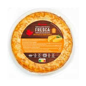 AUCHAN Tortilla fresca de patatas, sin cebolla y elaborada sin gluten 600 g. Producto Alcampo