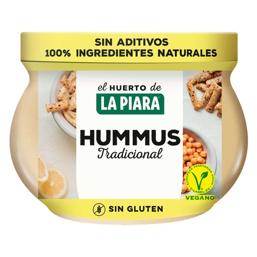 LA PIARA Hummus original El Huerto de 200 g.
