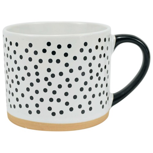 Bol bajo jumbo de porcelana blanca con puntos negros 45cl, ACTUEL