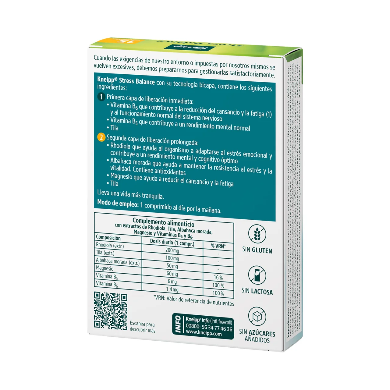 Stress balance Complemento alimenticio que ayuda a reducir la fatiga y el estrés emocional 15 uds.