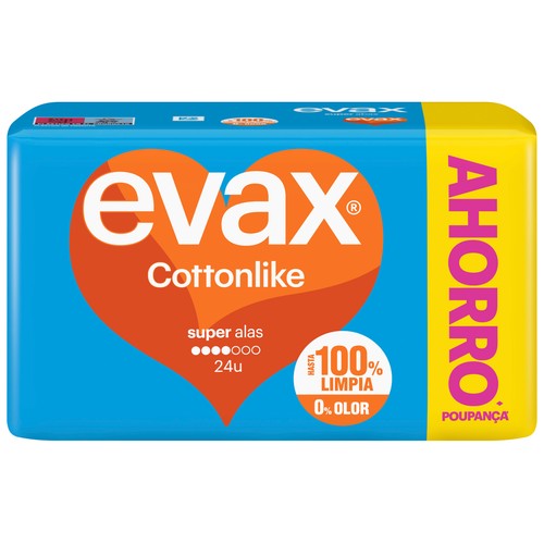 EVAX Compresas super con alas EVAX Cottonlike 24 uds