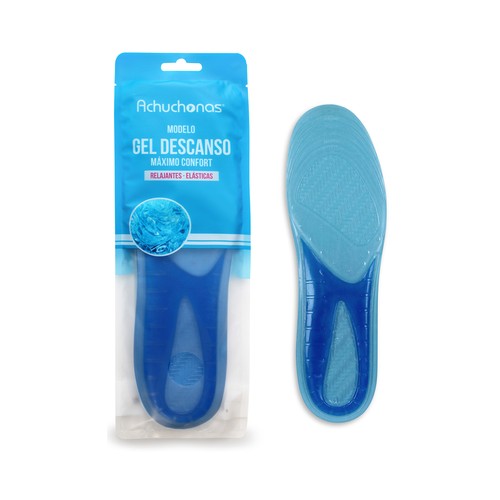 Plantillas gel descanso ACHUCHONAS, confort, relajantes, elásticas, talla 42/47.