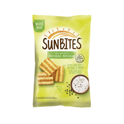 SUNBITES Snacks ondulados multicereales Sour Cream SUNBITES 95 gr.