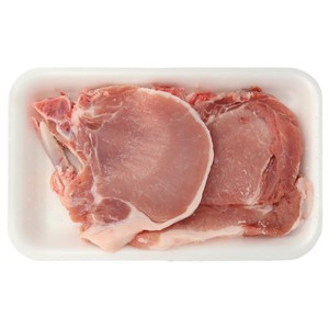Chuletas de centro de cerdo blanco.