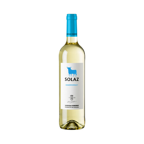 SOLAZ  Vino blanco Chardonnay con IGP Vinos de la Tierra de Castilla SOLAZ botella de 75 cl.