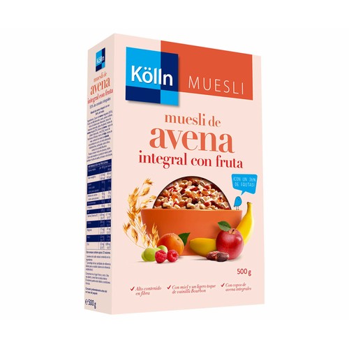 KÖLLN Muesli de avena integral con fruta KÖLLN 500 g.