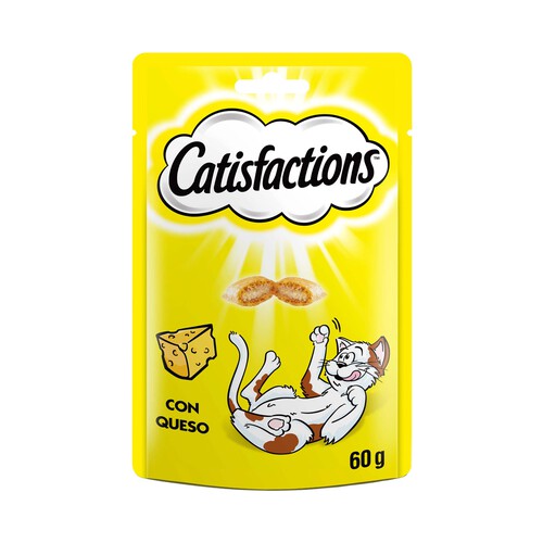 CATISFACTIONS Snacks para gatos rellenos con queso CATISFACTIONS 60 g.