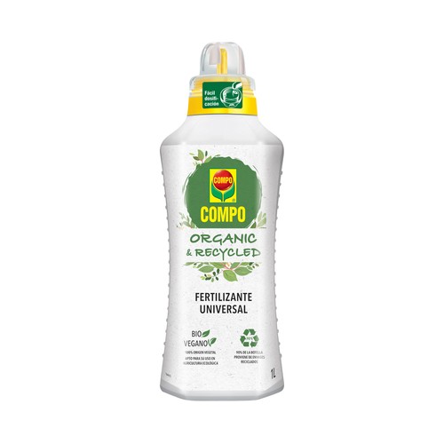 Fertilizante universal vegetal BIO para plantas ornamentales 1 litro, COMPO ORGANIC & RECYCLED.