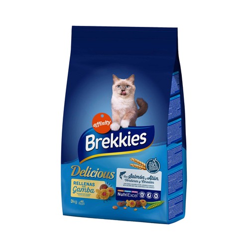 BREKKIES Pienso para gatos a base de pescados y verduras 3 kg.
